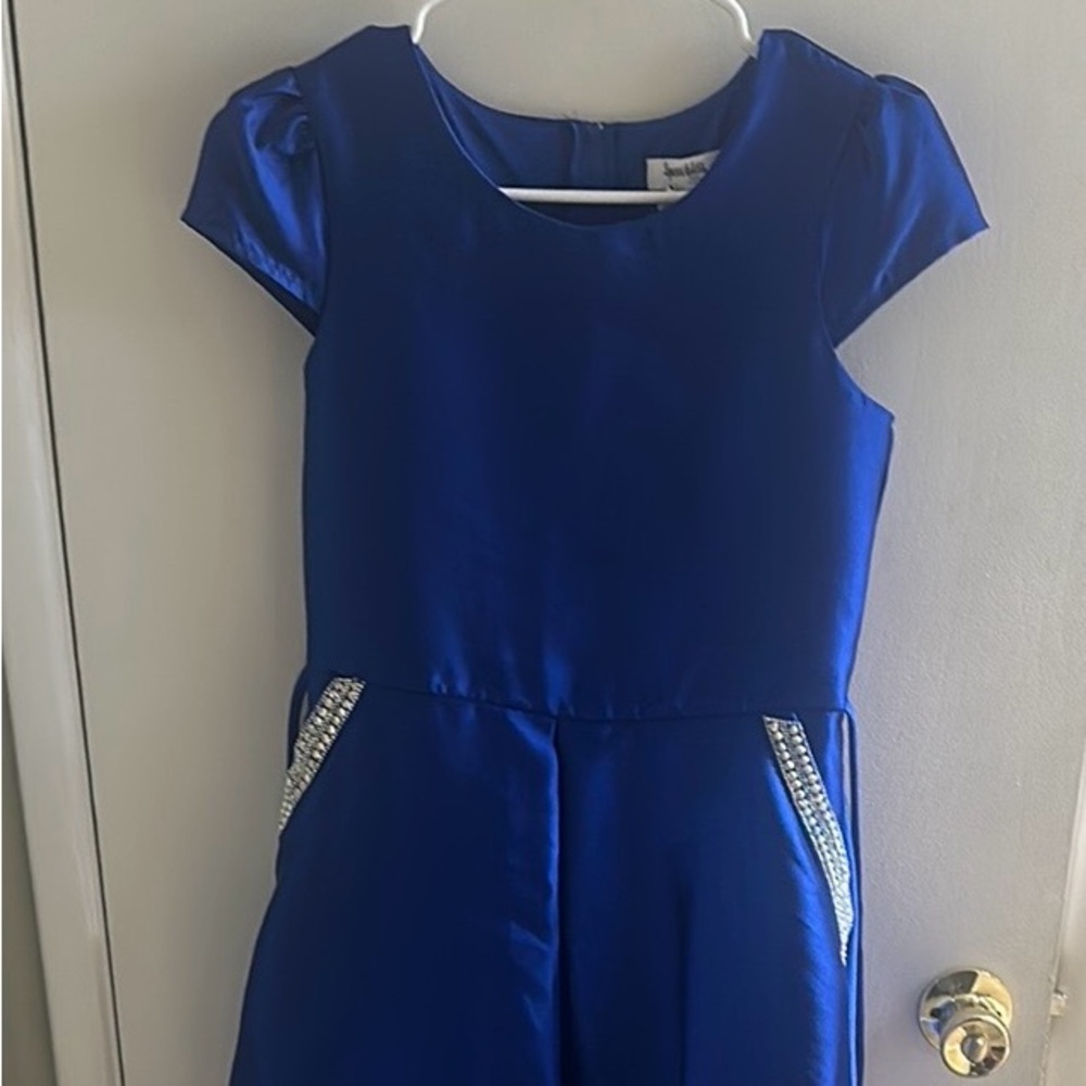 Speechless Blue A-Line Cap Sleeve Dress